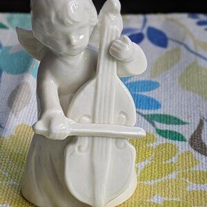 Porcelain Angel Figurine Playing Cello Collection Gift